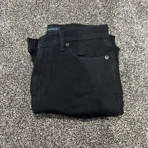 Aero black mom jeans with rips